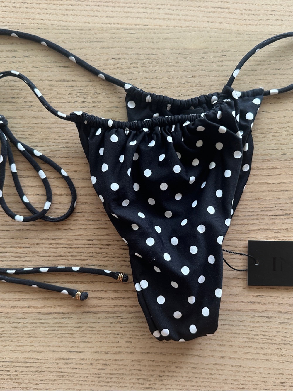 Indah Black and White Polka Dot Bikini Bottom BNWT